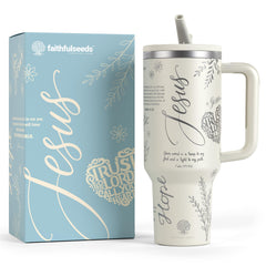 Christian 40 Oz Tumbler with Handle and Straw An Inspirational Religious Gift This Christian Tumblers for Women Stainless Steel Vacuum-insulated Christian Coffee Tumbler Keeps Liquids Hot and Cold