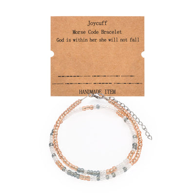Faith Bracelet w/ Morse Code: God is within her she will not fail